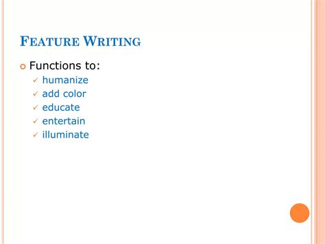 Image result for Feature Writing Example Winnable