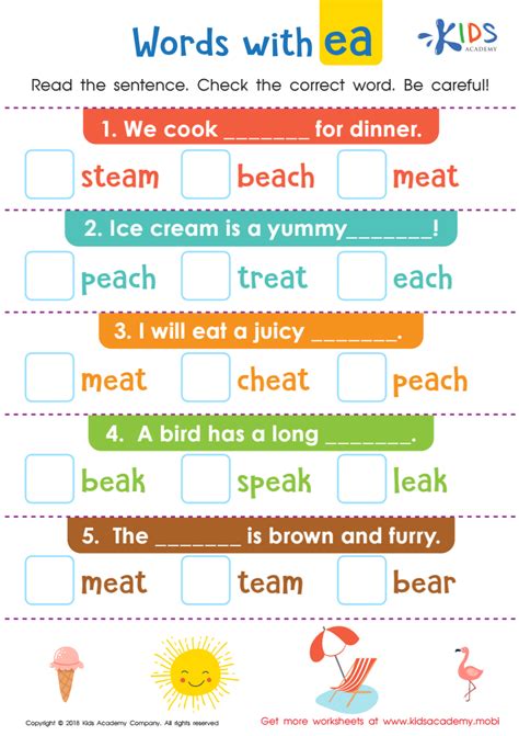 Phonics Ee EA Worksheet に対する画像結果