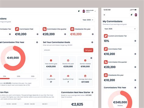 Image result for Commission Tracking UI Design