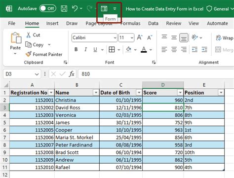 Image result for How to Create Form in Excel for Data Entry