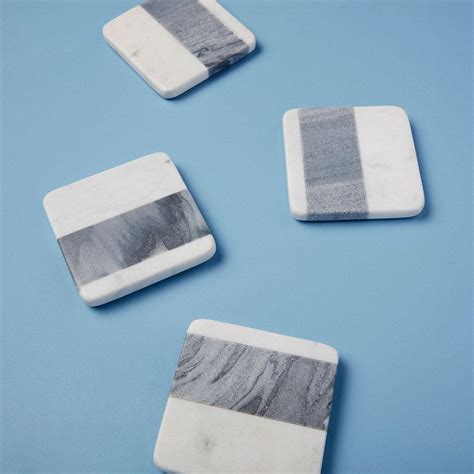 Image result for White and Grey Marble Coasters