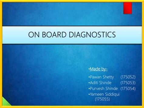 Image result for On Board Diagnostics and Its Classification PPT