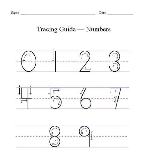 Image result for Number Guide Writing