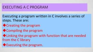 Image result for Introduction to C Program Execution