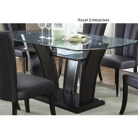 Rectangular 55 Designer 6 Seater Glass Dining Table Set at ₹ 38000/set ...