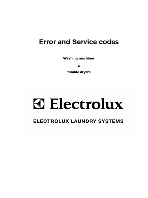 Image result for Electrolux Washing Machine Error Codes