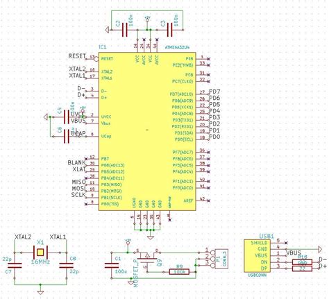 Résultat d’images pour Arduino ATmega32u4 Pinout