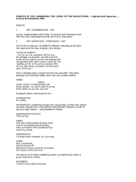 Image result for pilfering Pirates script