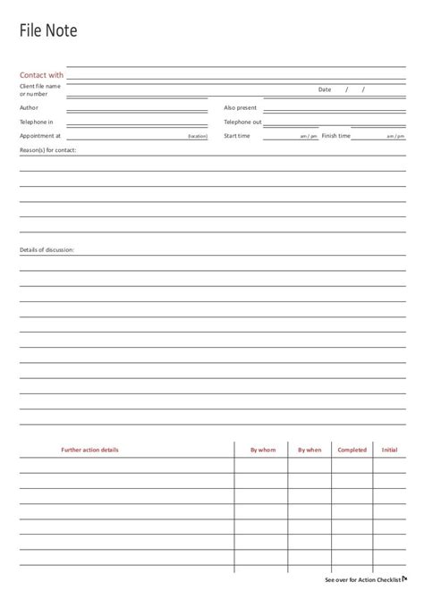 Image result for File Note Layout