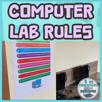 Toradh íomhá ar Poster Showing Computer Lab Rules