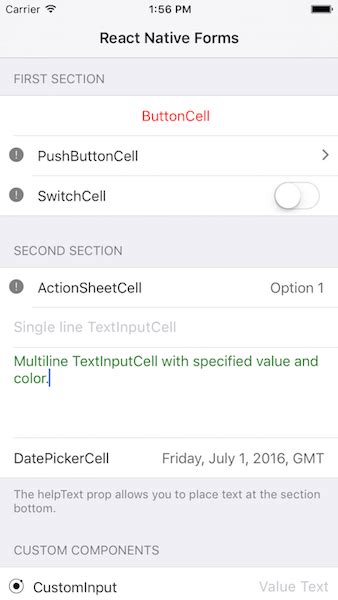 Image result for Sample React Native Form