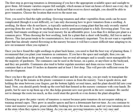 Toradh íomhá ar Examples of Process Analysis Essay