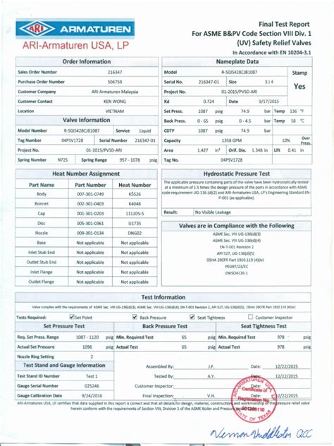Test Completed Report に対する画像結果