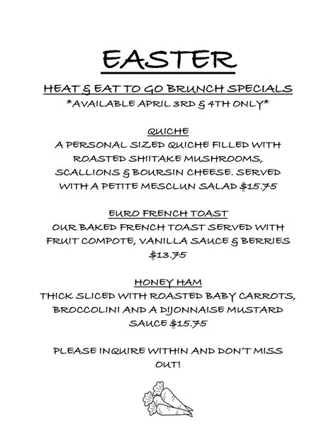 Image result for Easter Lunch Menu