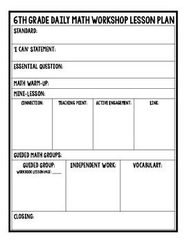 Image result for 6 Grade Math Lesson Plan
