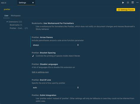 Customize Prettier Vscode に対する画像結果