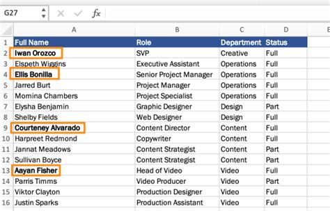 Image result for Org Chart in Excel Examples