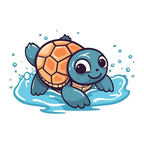 Toradh íomhá ar Turtle Top View Swimming Vector