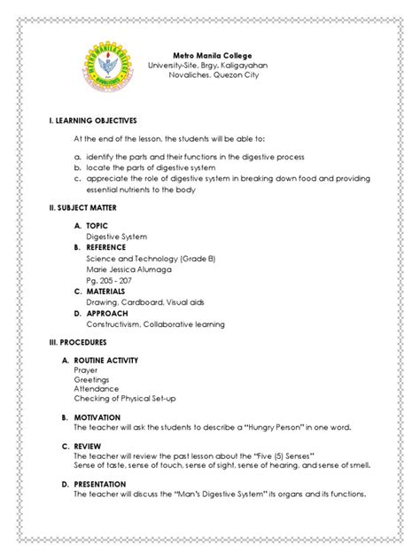 Image result for Human Digestive System Lesson Plan