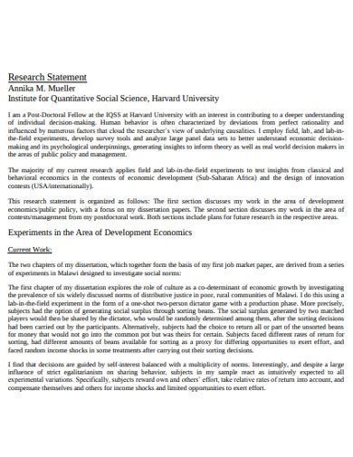 Image result for Research Statement Example Postdoc