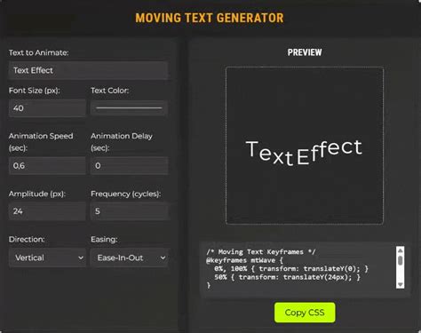 Toradh íomhá ar CSS Moving Text