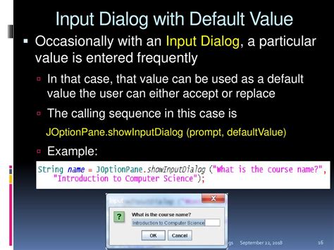 Example Input Dialog に対する画像結果