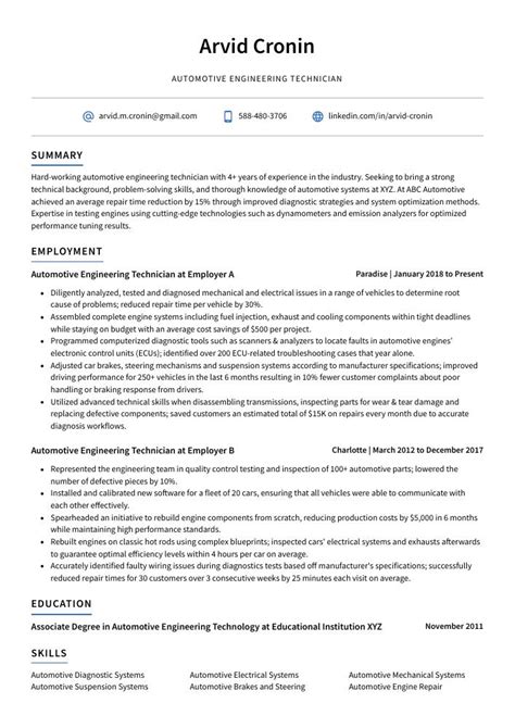 Automotive Engineering CV Examples に対する画像結果