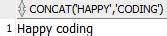 Oracle Concat Function 3 Strings in SQL に対する画像結果