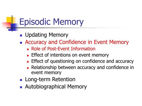 Image result for Working Memory vs Episodic Memory