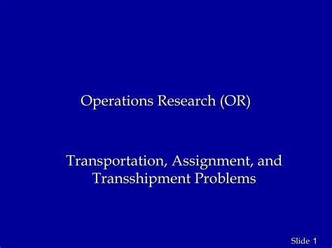 Image result for Transport Assignment Problem in Operations Research