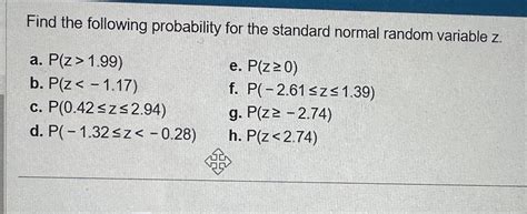 Normal Random Variable Z Chart に対する画像結果
