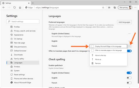 Image result for Change Language Edge