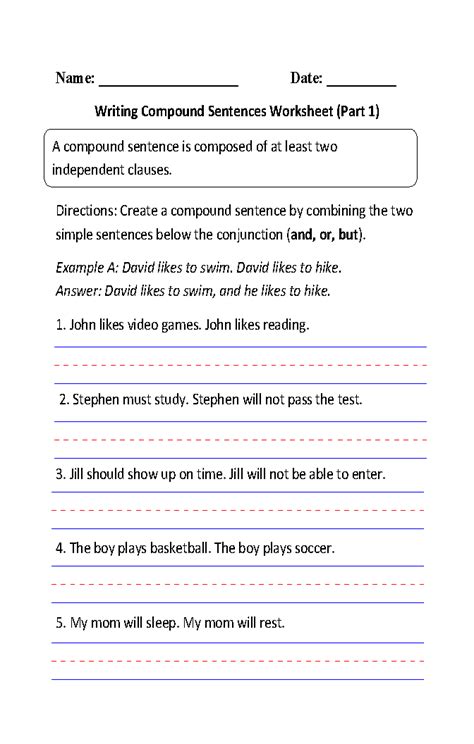 Afbeeldingsresultaten voor Sentence Structure Simple and Compound Worksheet