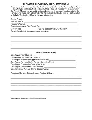 Image result for Hoa Service Request Form