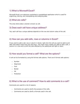 Image result for Basic Knowledge in Excel