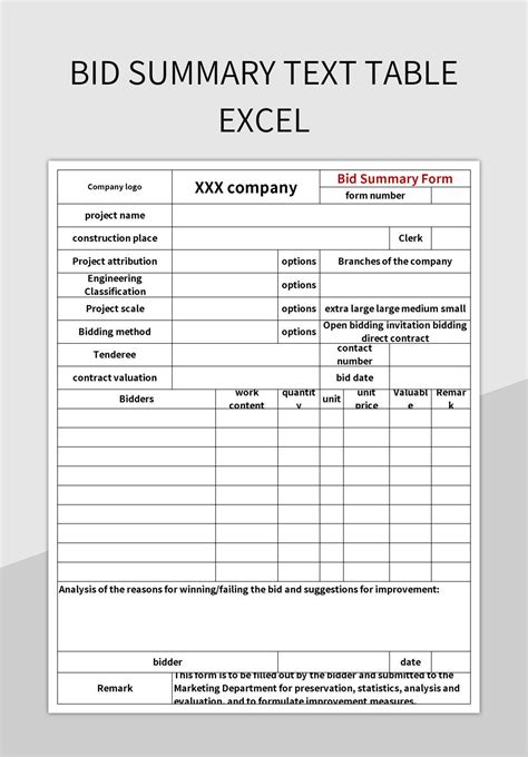 Toradh íomhá ar Bid Management Form Example Excel Form
