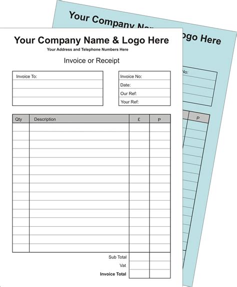 Image result for Custom Receipt Pad Examples