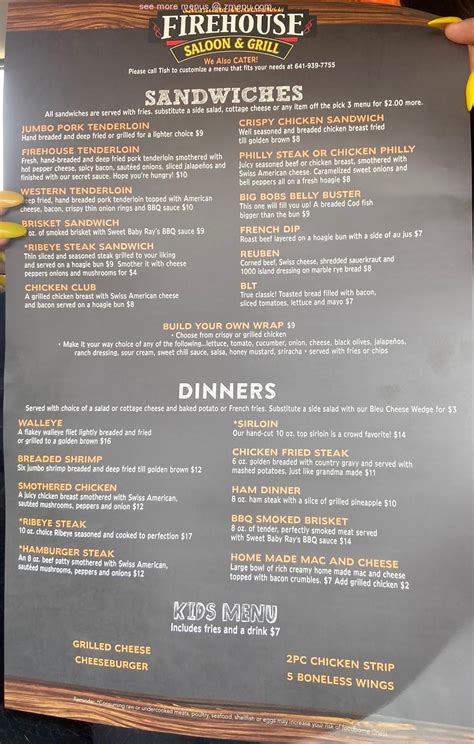 Afbeeldingsresultaten voor Firehouse Bar and Grill Menu