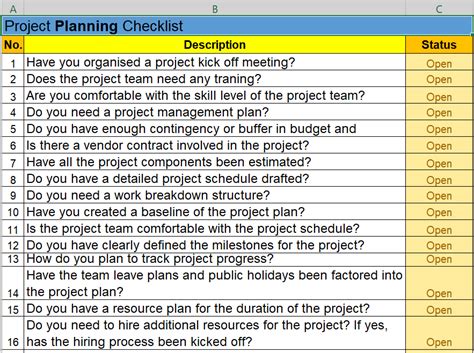 Image result for Project Management Task List
