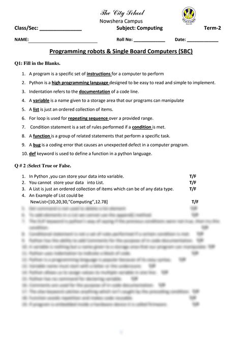 Image result for Computer Programming Worksheet