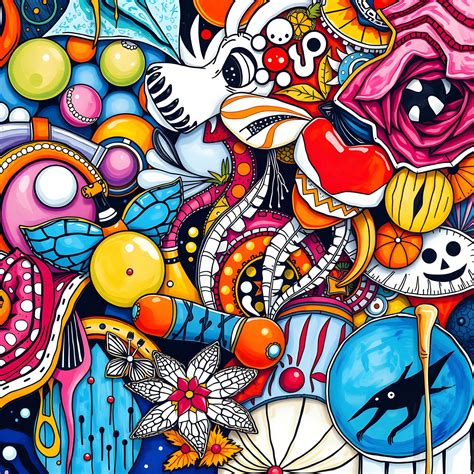 Toradh íomhá ar Random Doodle Drawings with Color