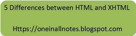 Toradh íomhá ar Differnces Between HTML and XHTML
