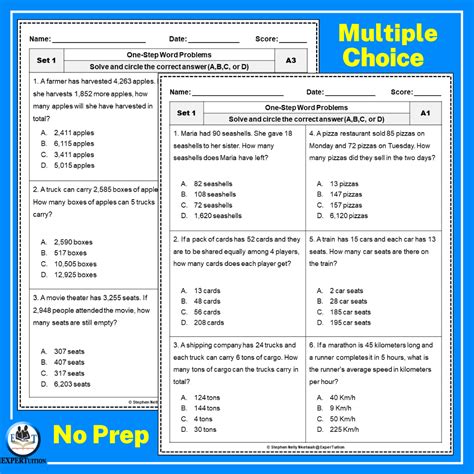 Free Printable One Step Word Problems に対する画像結果