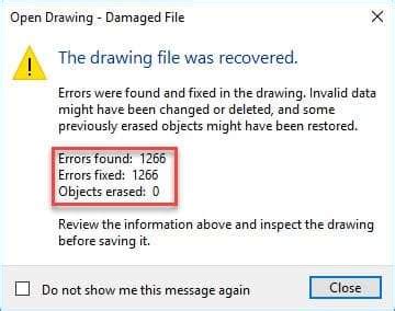Toradh íomhá ar AutoCAD File Error