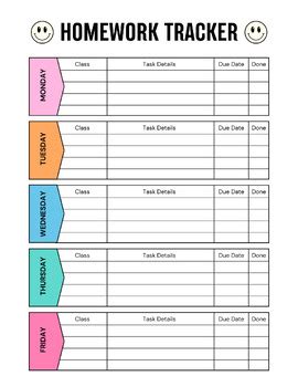 Image result for 2nd Grade Homework Tracker