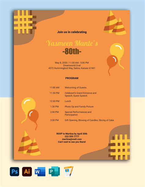 Image result for Birthday Party Program Sample Template