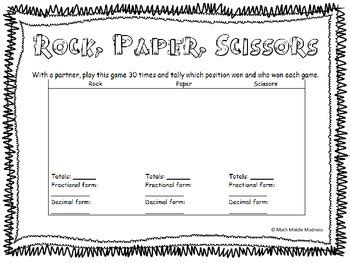 Image result for Rock Paper Scissors Probability Worksheet