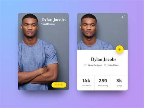 Image result for Profile Card UI Design