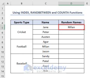 Image result for How to Randomize Names in Excel