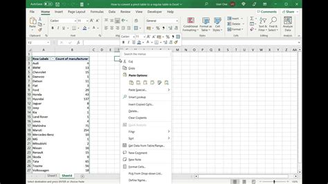 Image result for +How to Convert PivotTable into Normal Table